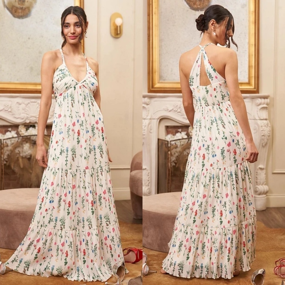 CeCe  Sleeveless Floral Open Back Maxi Dress Wedding Guest 12